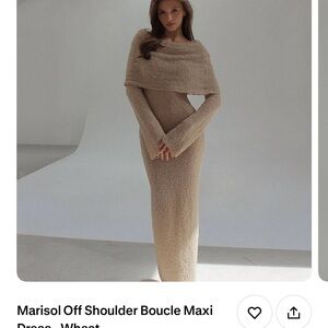 Meshki Off Shoulder Boucle Maxi Dress - Cream